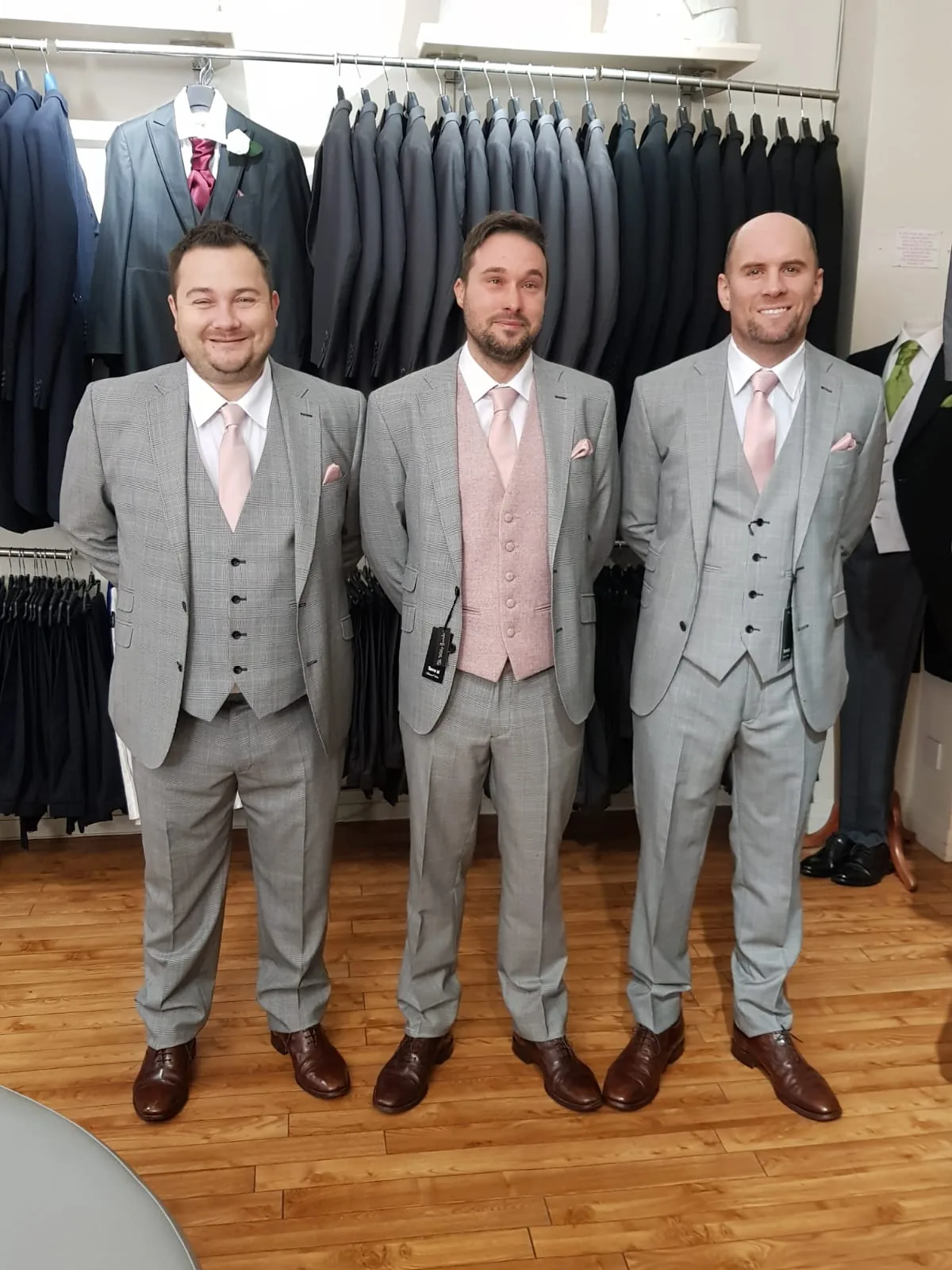 Wedding suits hired from Scotney’s of London Road