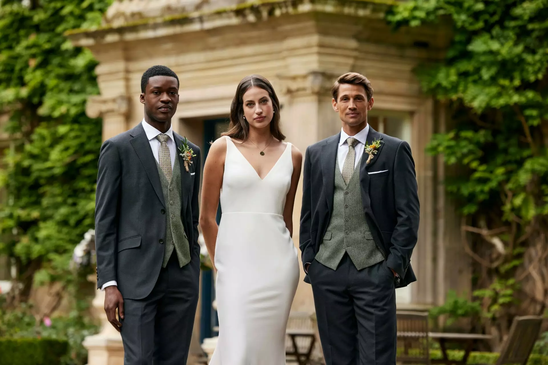 Harcourt green three piece suit