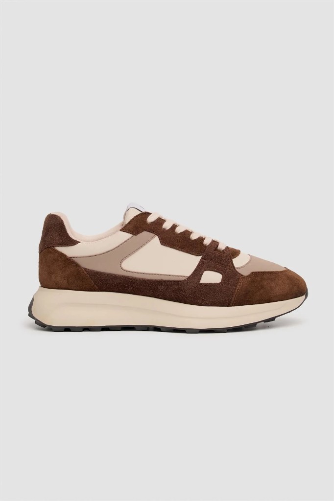 Cavani brown suede and cream trainers
