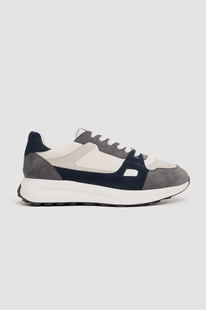 Cavani navy, grey and white trainers