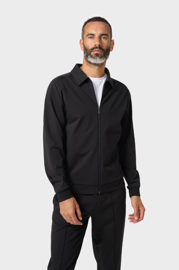 Cavani black collared zip jacket