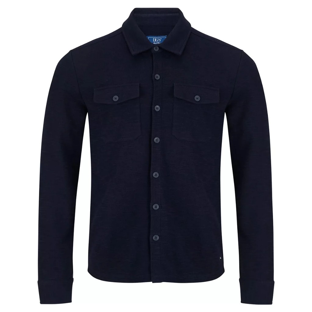 DG's Drifter navy jersey overshirt with buttoned chest pockets